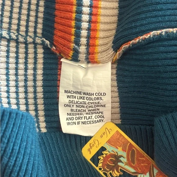 Falls Creek Teal and Orange Striped Sweater Size L - Picture 10 of 10